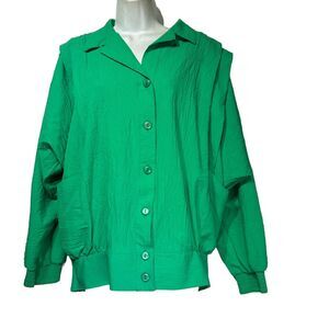 GW graff green womens vintage USA windbreaker jacket Size L